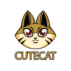 Fototapeta premium Cute Cat Mascot Logo Template
