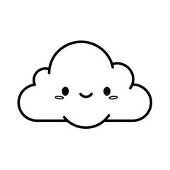 cloud illustration, black and white cloud, 2D cloud design, 
