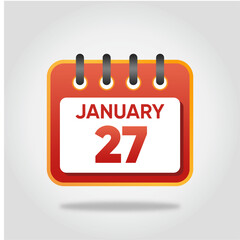January 27 Calendar Illustration