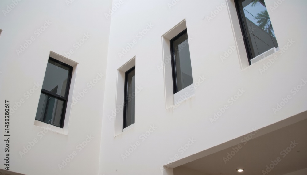 Poster modern architecture with minimalist window design.