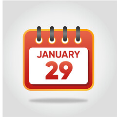 January 29 Calendar Illustration