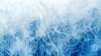 Obraz premium Realistic frost and ice texture background showcasing intricate crystal formations in cool blue hues