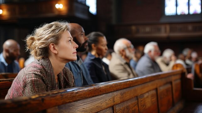 people attending a ceremony in a cathlic church