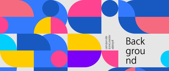The abstract background with dense compositional colored geometry motifs creates a unique look. With a modern and minimalist pattern. For business card, presentation, brochure, banner, and wallpaper.