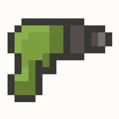 Illustration of drill in cartoon pixel art style