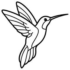 One-Line Art Hummingbird Vector Illustration