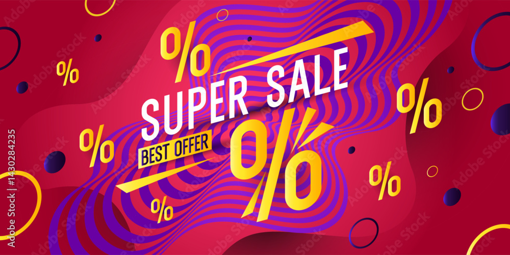 Poster poster sale. bright abstract background with various geometric elements. a composition of various sh