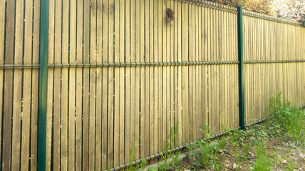 wall wooden fence high planks barrier modern house protect view home garden
