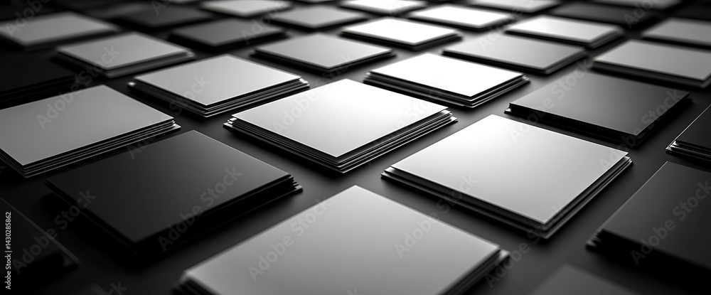 Poster abstract geometric pattern of stacked squares