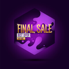 A bright modern poster to draw attention to the sale of goods. A beautiful poster to advertise a store or website. Discounts on products and services. Concise and stylish design