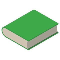 本　イラスト　緑　アイソメトリック