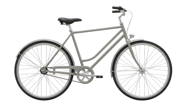 A sleek, modern bicycle parked against a minimalist backdrop, showcasing its design and functionality in an urban setting