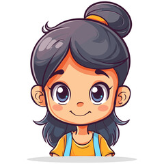 Obraz premium Cute little girl in casual clothes. Vector illustration on white background.