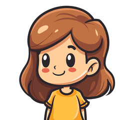 Obraz premium Cute little girl in casual clothes. Vector illustration on white background.