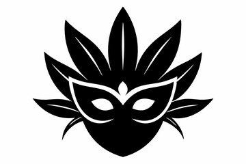 Brazilian Carnival Mask Silhouette Vector Illustration