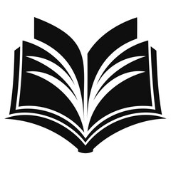 Open book | notebook icon Black Silhouette on transparent background