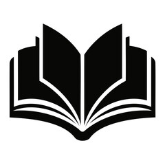 Open book | notebook icon Black Silhouette on transparent background