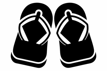 Japanese Geta Sandals Silhouette Vector Illustration