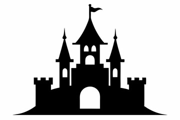 Obraz premium Miniature Castle Turret Silhouette Vector Illustration