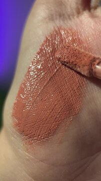 Footage video product lip cream red texture cream classy red rose red lipstick