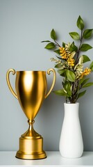 Fototapeta premium gold cup with gold