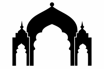 Moroccan Arch Silhouette Vector Illustration