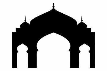 Moroccan Arch Silhouette Vector Illustration