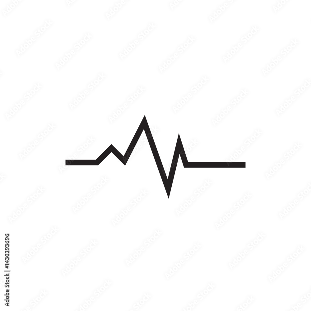 Poster heart rate pulse curve line icon editable outline stroke vector eps
