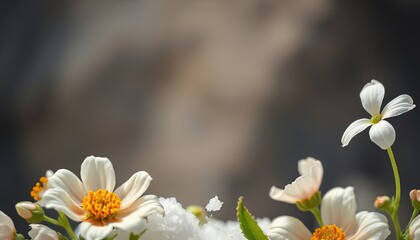 Obraz premium Natural spa and beauty salon, pebbles and shells. Grains of salt and a floral border, on a blurred background.