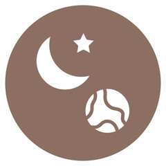 Earth with Crescent Icon