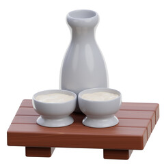 Sake for Japanese Food 3D Icon