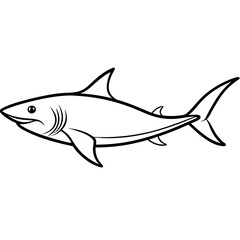 One-Line Mako Shark Vector