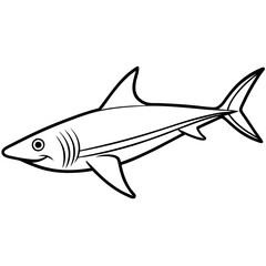 Obraz premium One-Line Mako Shark Vector