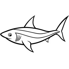 One-Line Mako Shark Vector