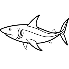 Obraz premium One-Line Mako Shark Vector