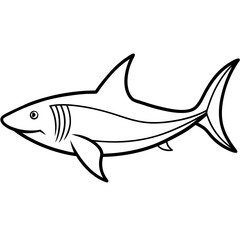 One-Line Mako Shark Vector
