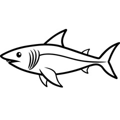 One-Line Mako Shark Vector