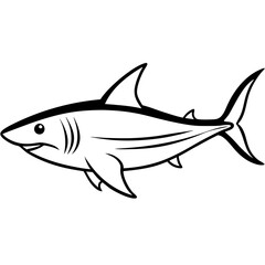 One-Line Mako Shark Vector