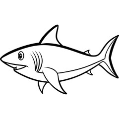 One-Line Mako Shark Vector