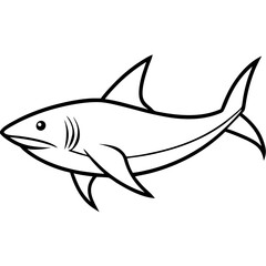 One-Line Mako Shark Vector