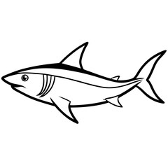 One-Line Mako Shark Vector