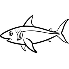 Naklejka premium One-Line Mako Shark Vector