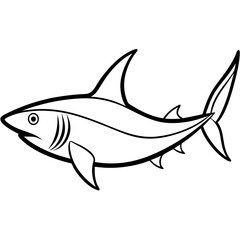 One-Line Mako Shark Vector