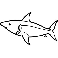 One-Line Mako Shark Vector
