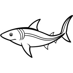 One-Line Mako Shark Vector