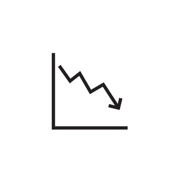 line graph going down icon editable outline stroke vector eps