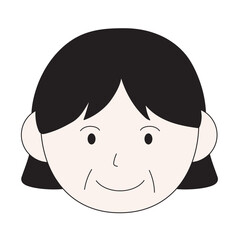 中年女性の顔のイラスト