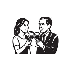 couple toasting a glass of wine