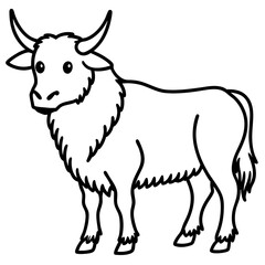 One-Line Yak Vector Illustration