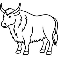 One-Line Yak Vector Illustration
